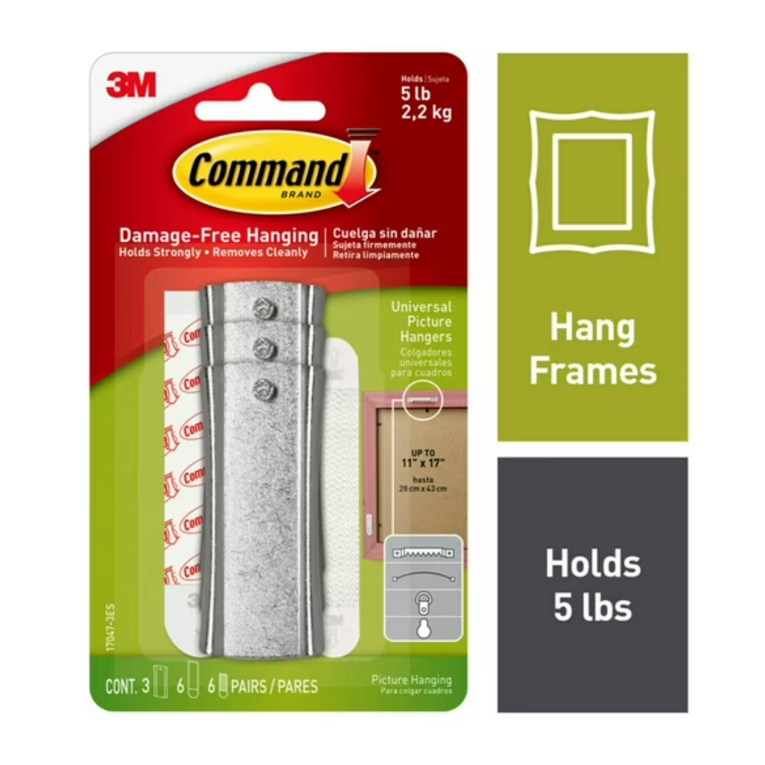 Command Large Universal Frame 3 Picture Hangers