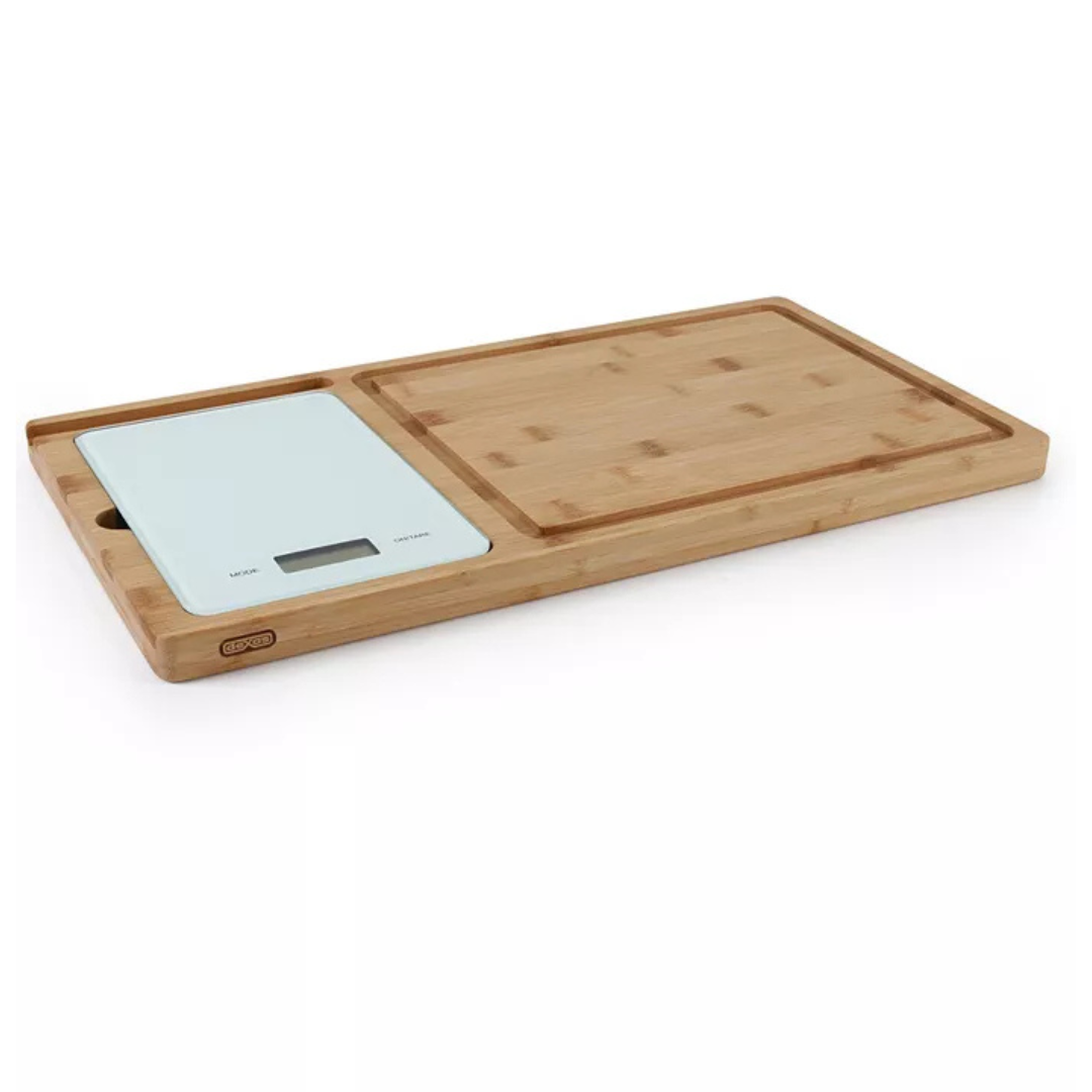 Dexas Prep-Tech Bamboo 20" x 10.5" Cutting Board and Kitchen Scale