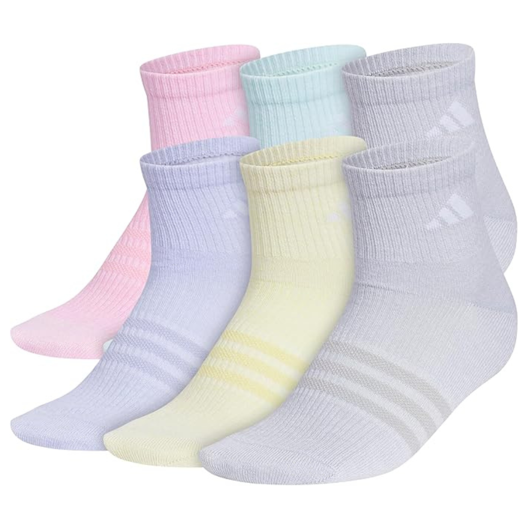 6-Pairs adidas Unisex Kids' Superlite Quarter Ankle Socks