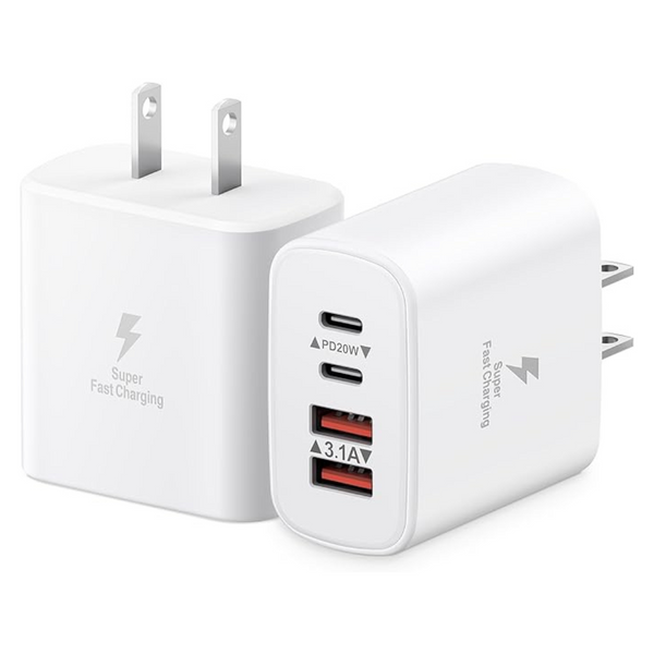 2-Pack 40W 4-Port Type C Fast Charging Block