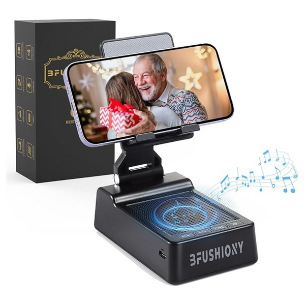 Upgraded Cell Phone Stand with Wireless Bluetooth Speaker