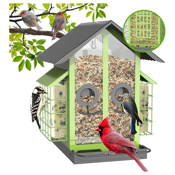 FlowaFoli 2-In-1 Metal Bird Feeders