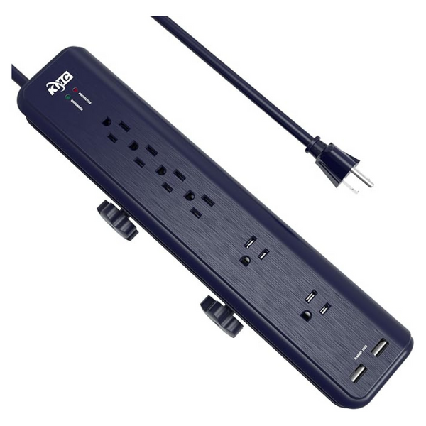 KMC 6-Outlet Surge Protector Power Strip With 7ft Cord