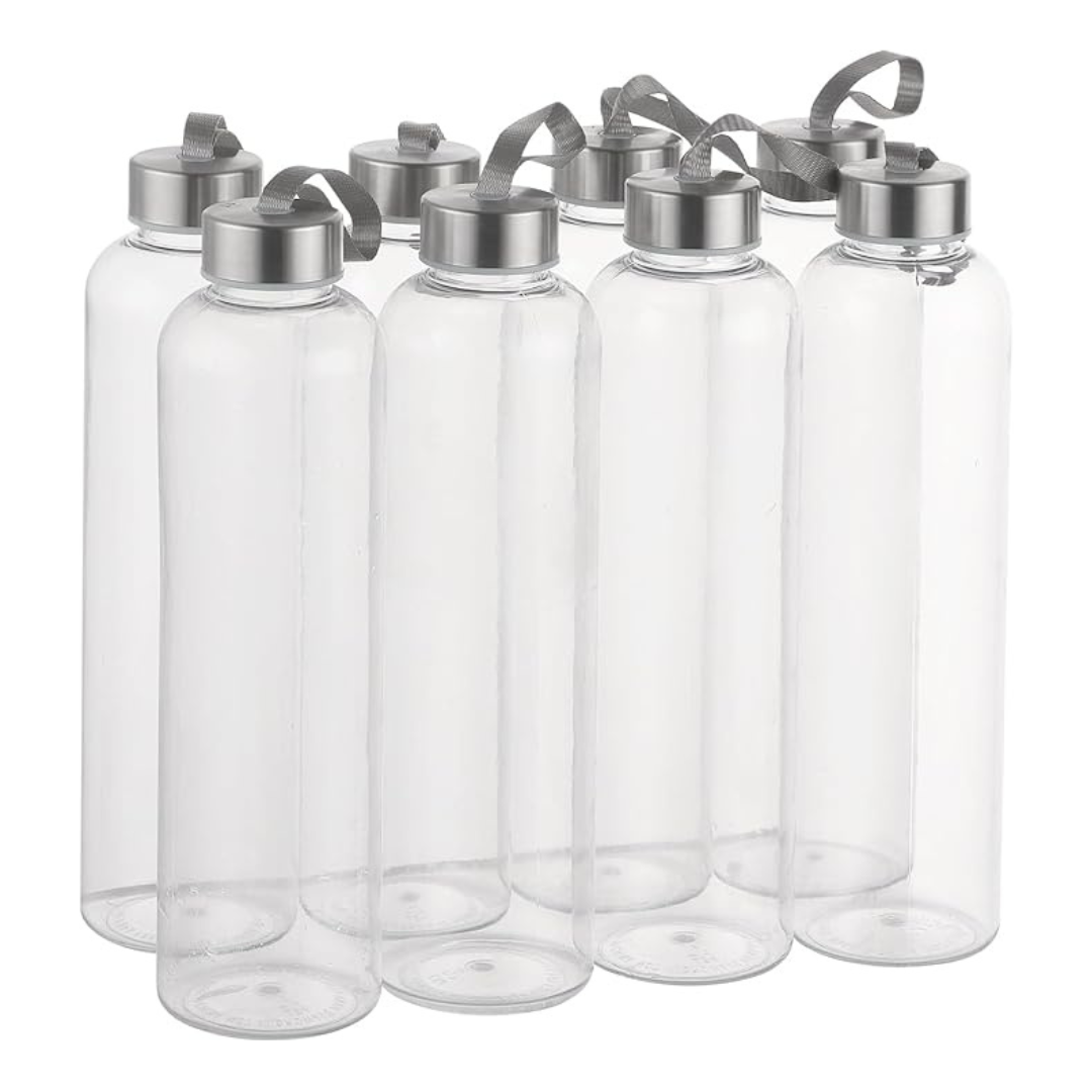 8-Pack Novelinks 27oz Plastic Reusable Water Bottles