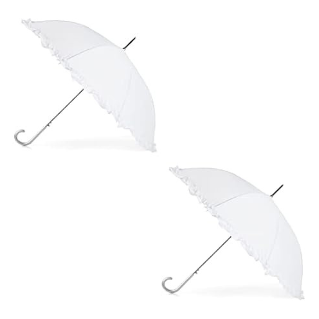 2-Pack Totes Women's Auto Open Ruffle Stick Umbrella