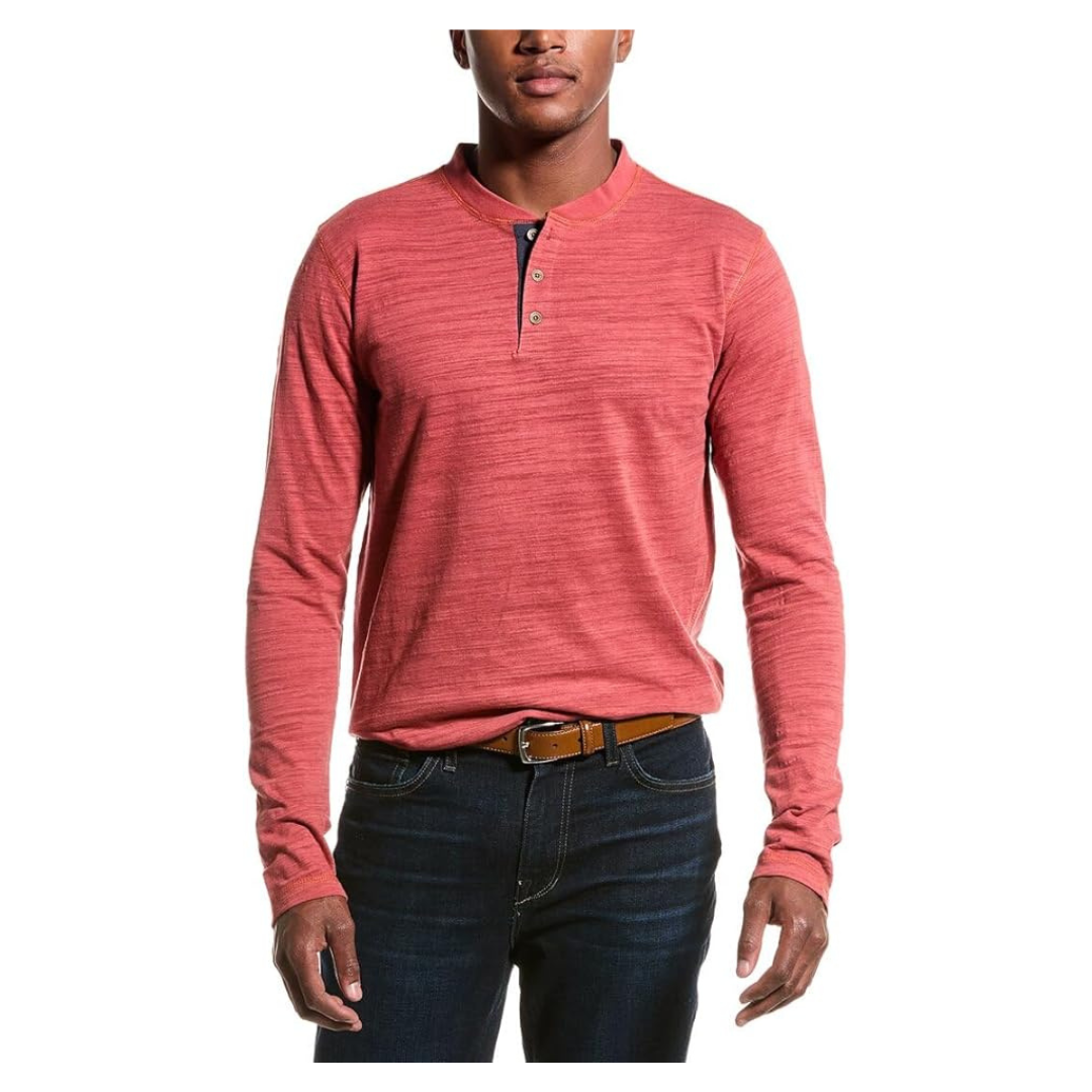 Vintage 1943 Men's Burn Out Slub Henley Shirt (Tandori Spice)