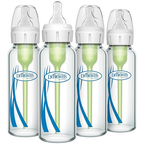 4-Pack 8 Oz Dr. Brown's Options+ Narrow Glass Baby Bottle