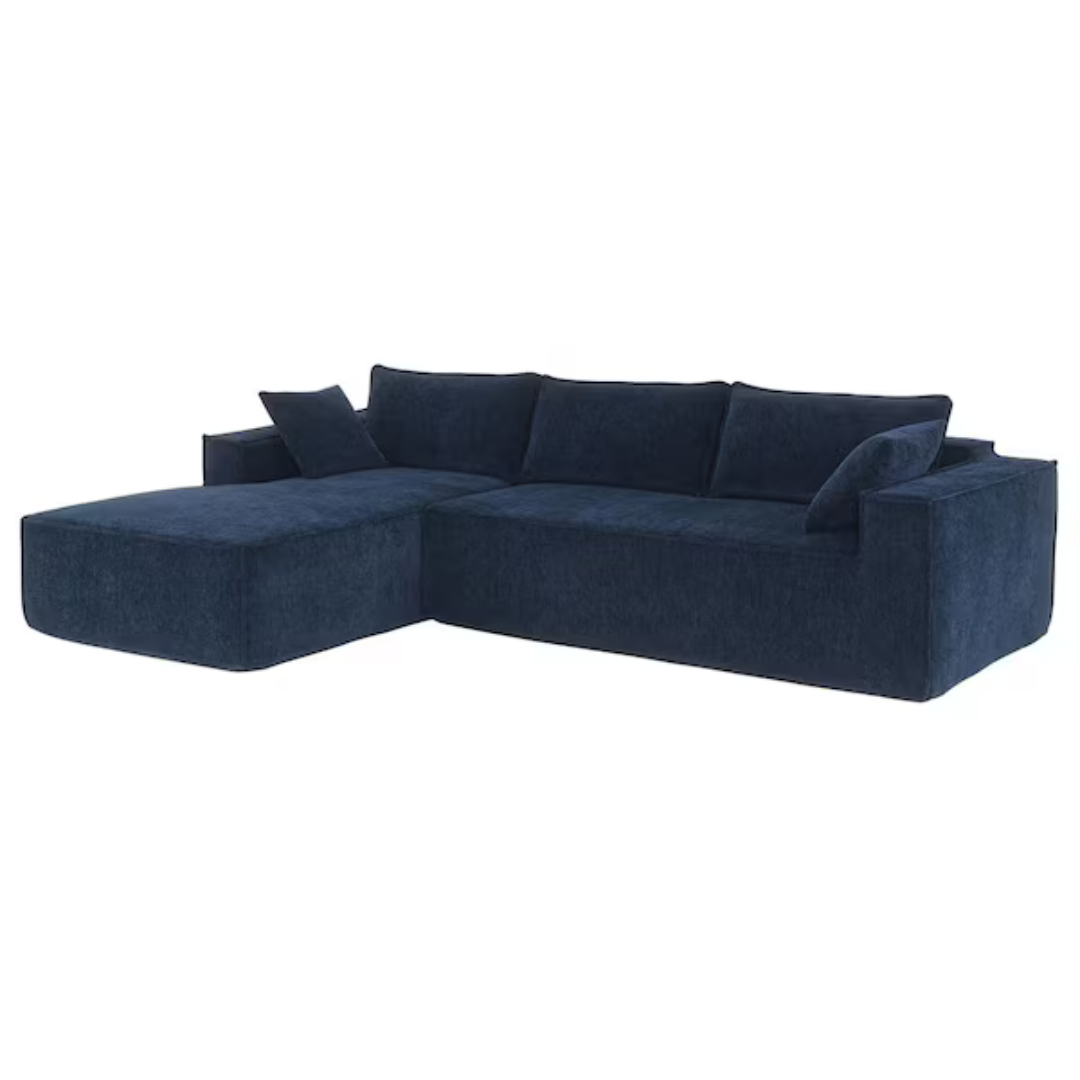 Qualler 111.5" Chenille Compressed Sectional Sofa