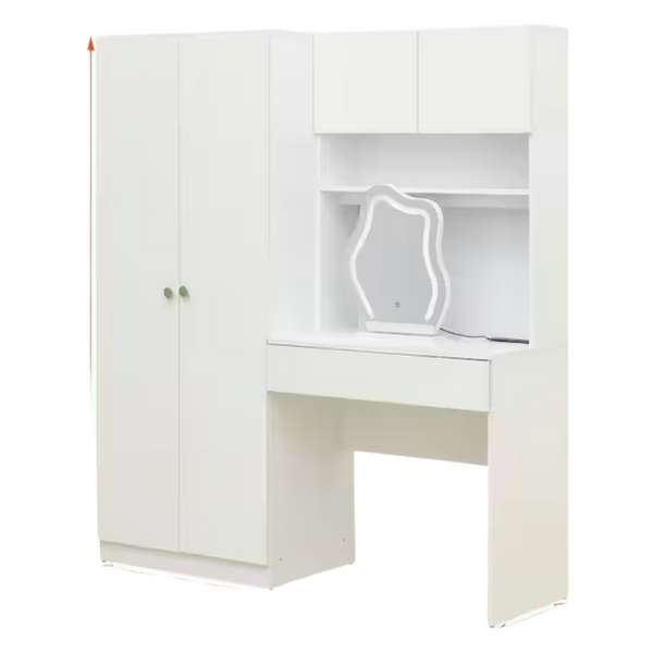 59.4" 2-Door Combination Vanity Wardrobe
