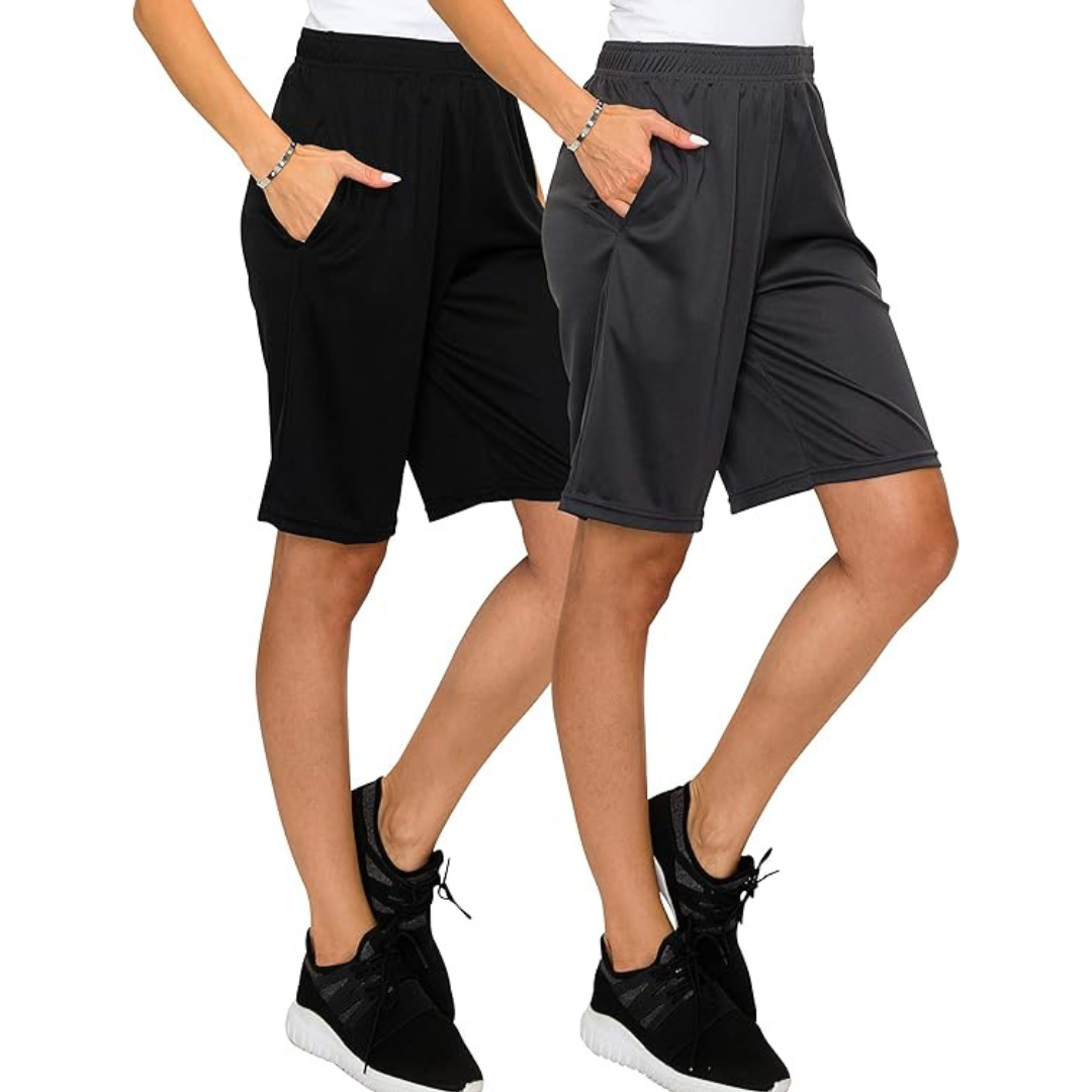 2-Pack Women's Knee Length Loose Shorts (Various)