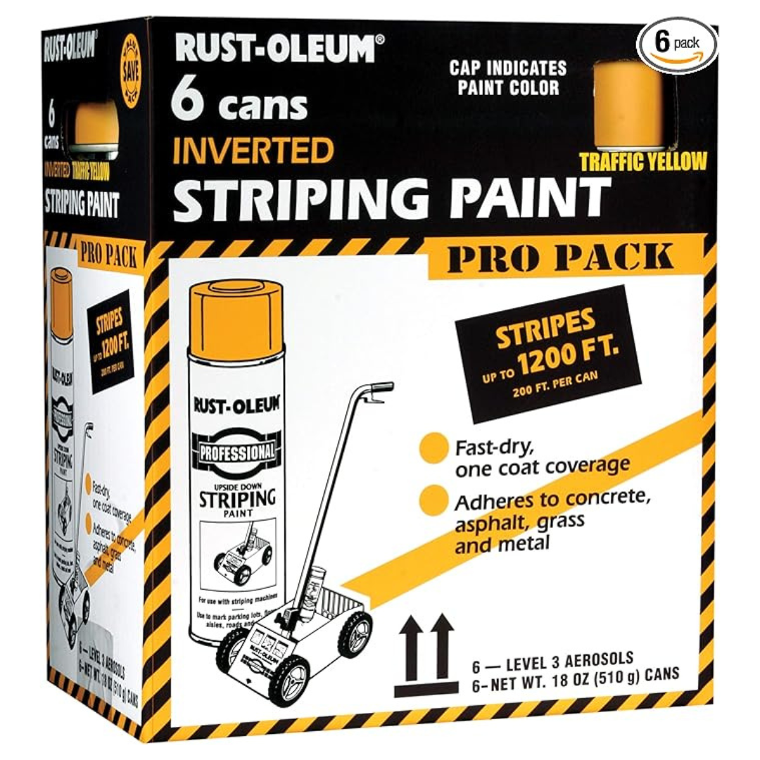 6-Pack 18oz Rust-Oleum Professional Inverted Striping Spray Paint