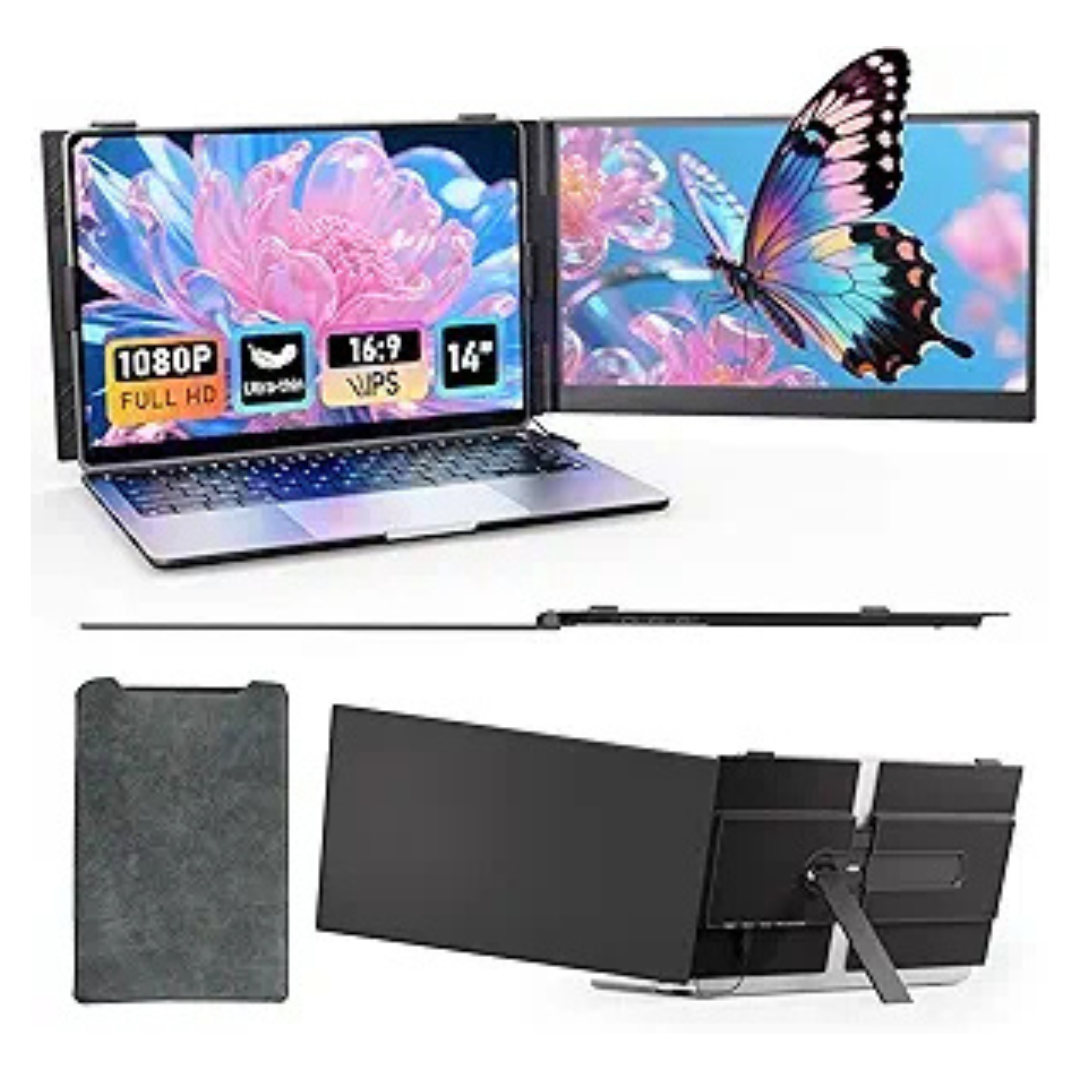 14" FHD Portable IPS Dual Screen Laptop Monitor Extender