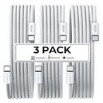 3-Pack 6.6ft Lisen 60W Braided USB-C to USB-C Charger Cables