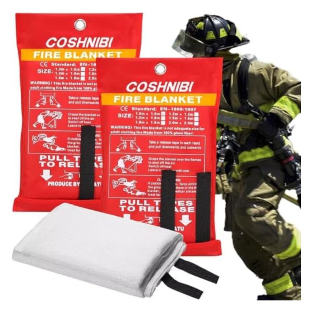 2-Pack 39.3" x 39.3" Fiberglass Emergency Fire Blanket