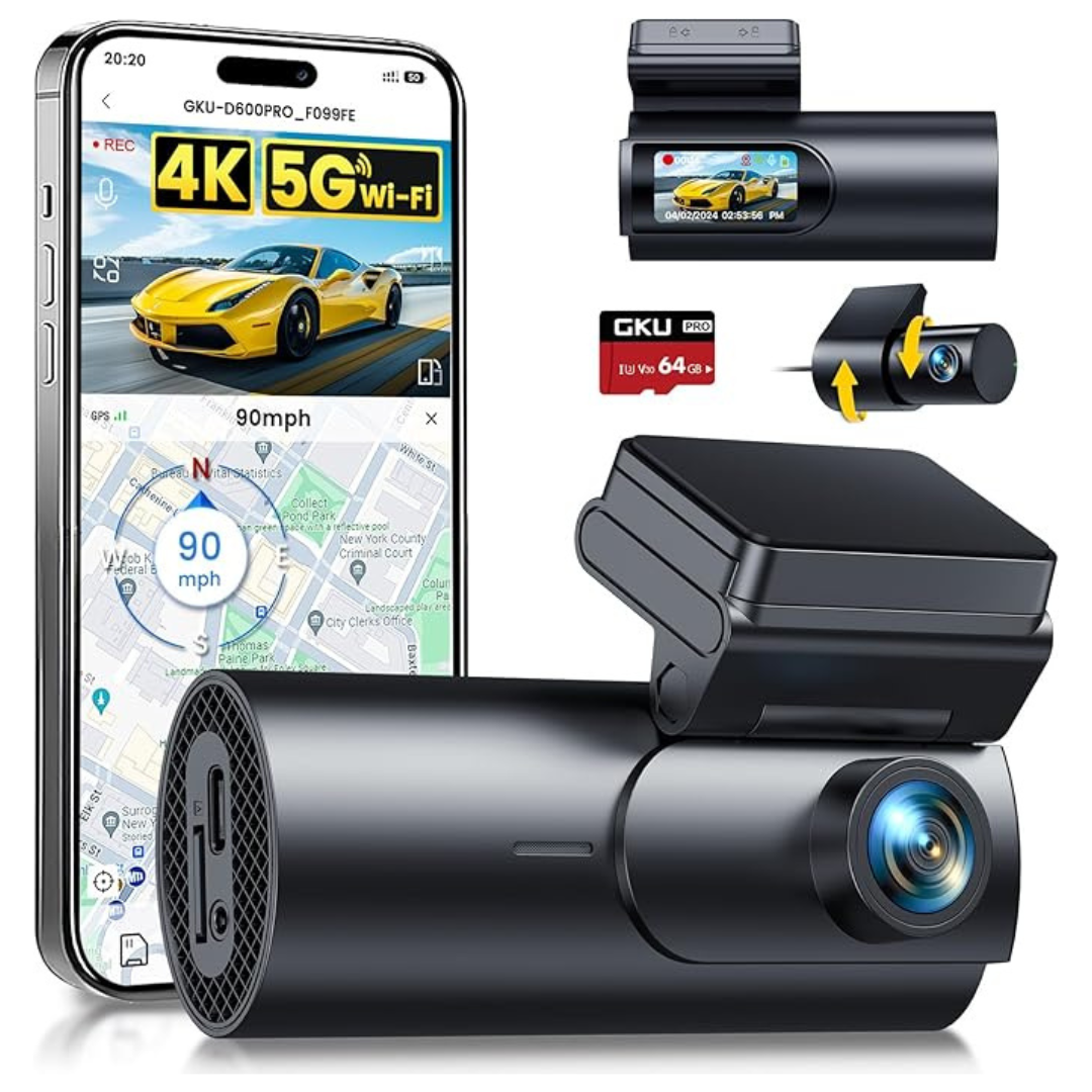 4K+1080P 5.8GHz WiFi & GPS Dash Camera