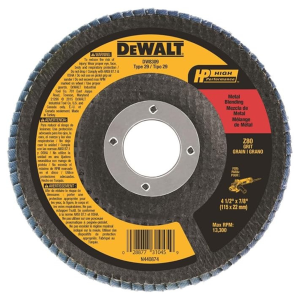 DeWALT High Perfomance Metal Blending 80-Grit Flap Disc (4-1/2"x7/8")