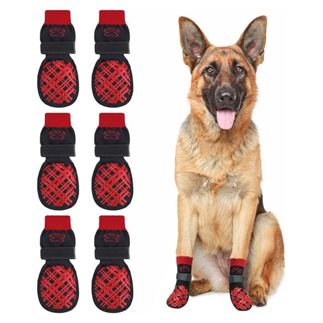 3-Pairs Soft Non-Skid Paw Protection Dog Socks