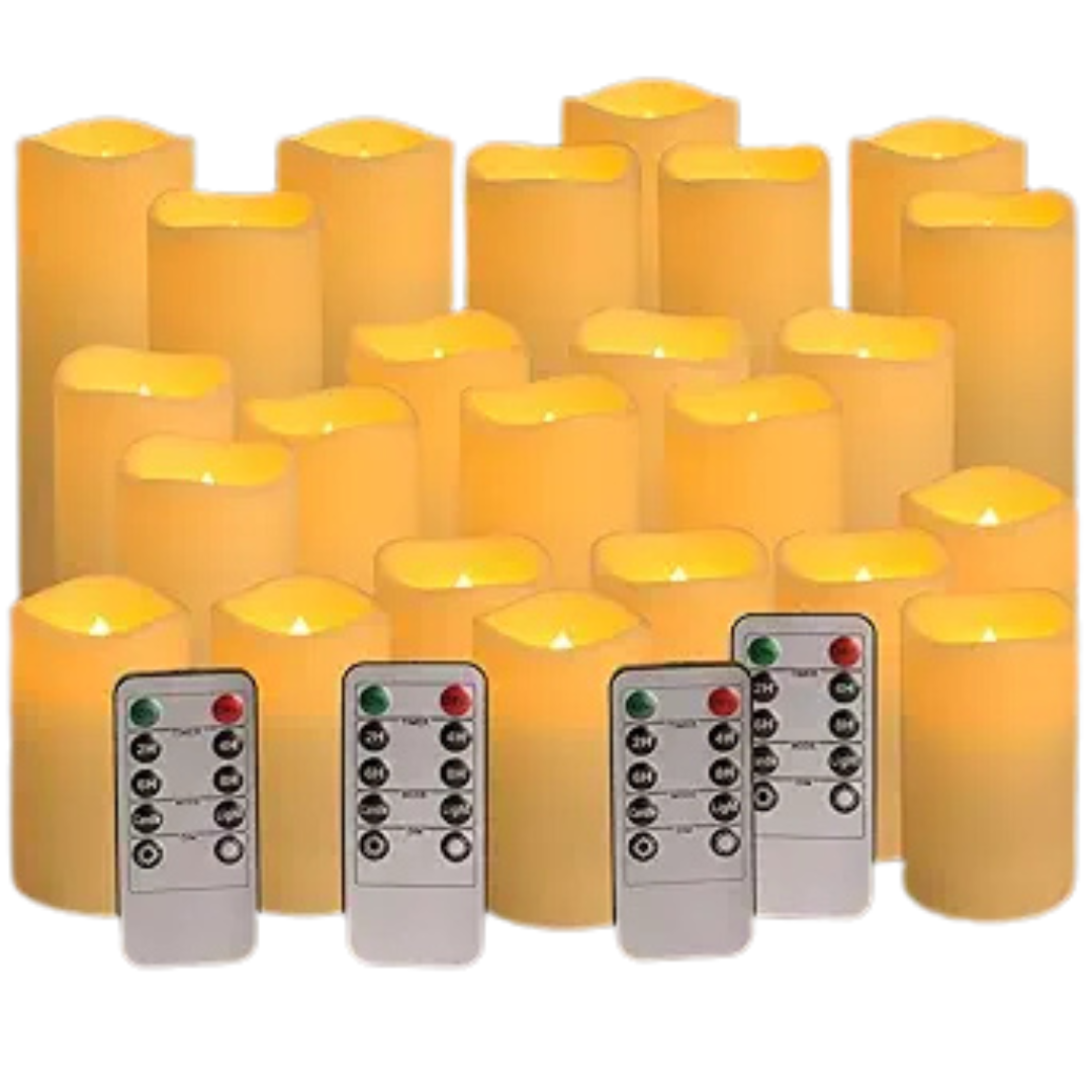 24-Pack Waterproof Flameless LED Candles With 4 Remote