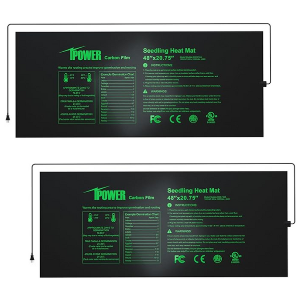 2-Pack Upgraded Carbon Film 48" x 20.75" Seedling Heat Mat