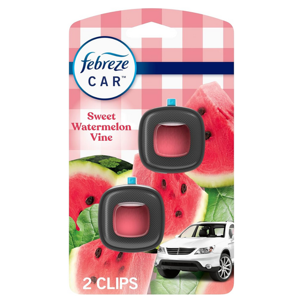 Febreze Vent Clip Car Air Fresheners Sweet Watermelon Vine Scent (2 Count)