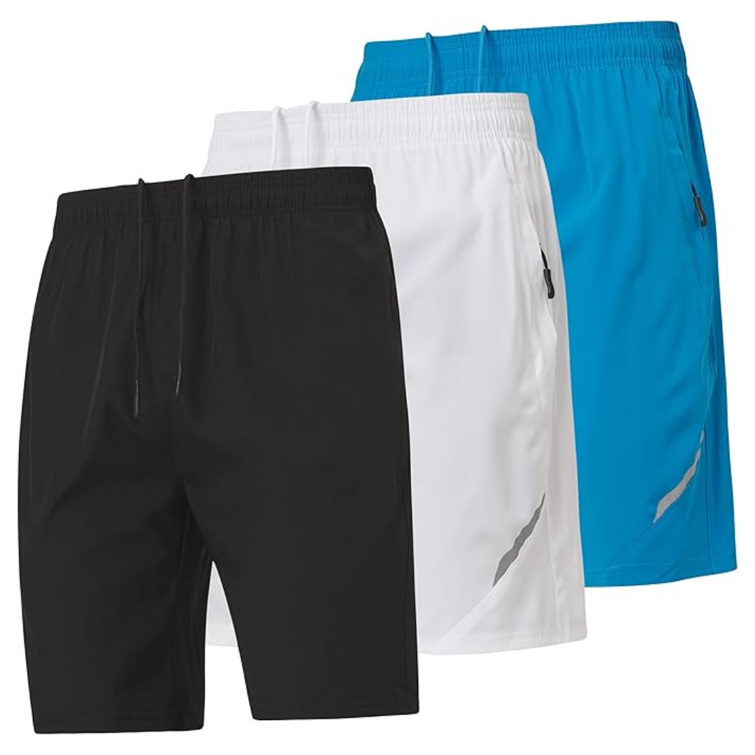 3-Pack Ultra Performance Nylon Stretch Athletic Men's Gym Shorts