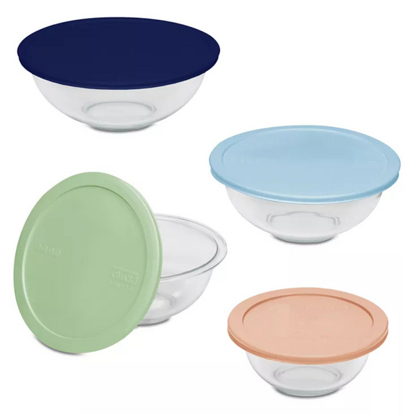 8-Piece Pyrex Mixing Bowl Set With Assorted Lids
