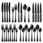 25-Piece Astercook Steak Silverware Knives Set (Black)