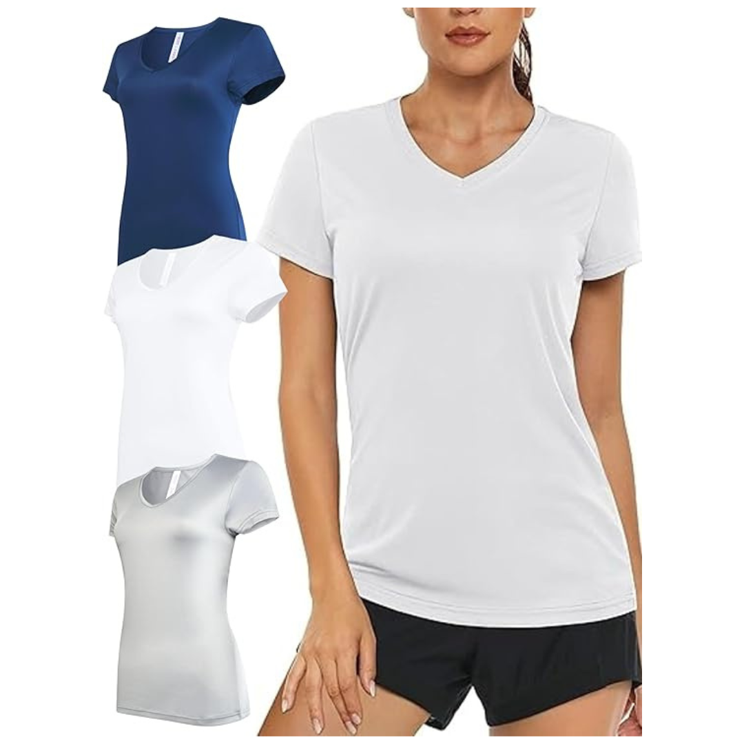 3-Pack Women's Short Sleeve Workout T-Shirt