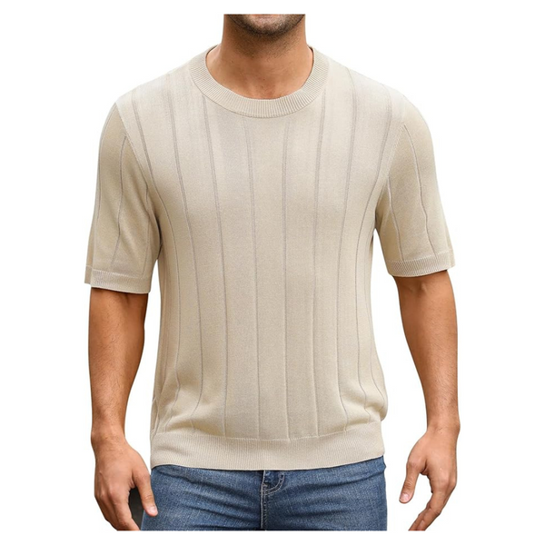 Men's Textured Ribbed Pullover T-Shirts (2-Colors)