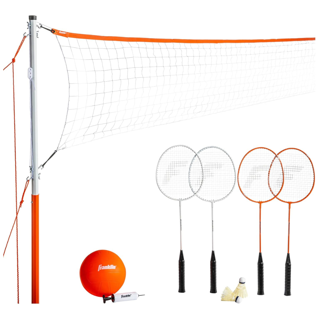 Franklin Sports Volleyball + Badminton Combo Set