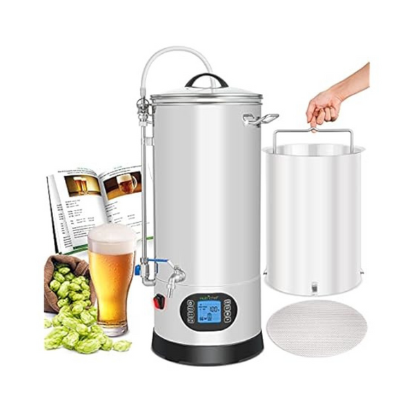 5-Piece Nutrichef 9 Gallon AllInOne Brewing System W/ LCD & Pump