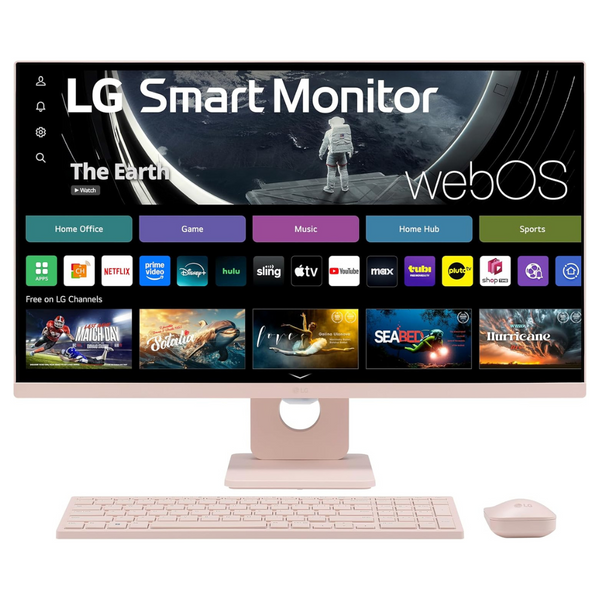 LG 27SR5BF-P 27" Full HD IPS 60Hz Smart Monitor W/ Wireless Keyboard & Mouse