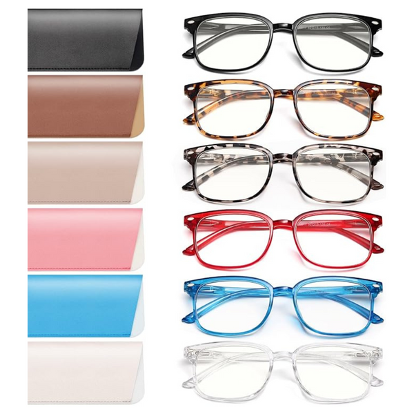 6-Pack Novivon Reading Glasses With 6 Cases