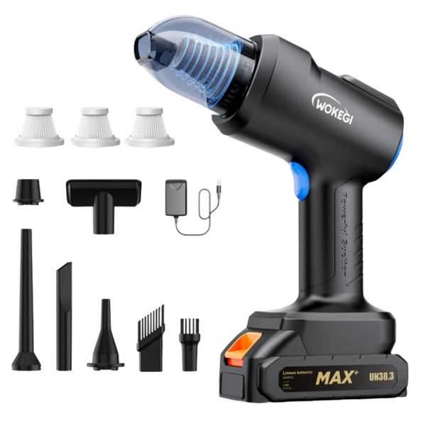 WOKEGI 22000PA 4 in 1 High Power Cordless Car Vacuum