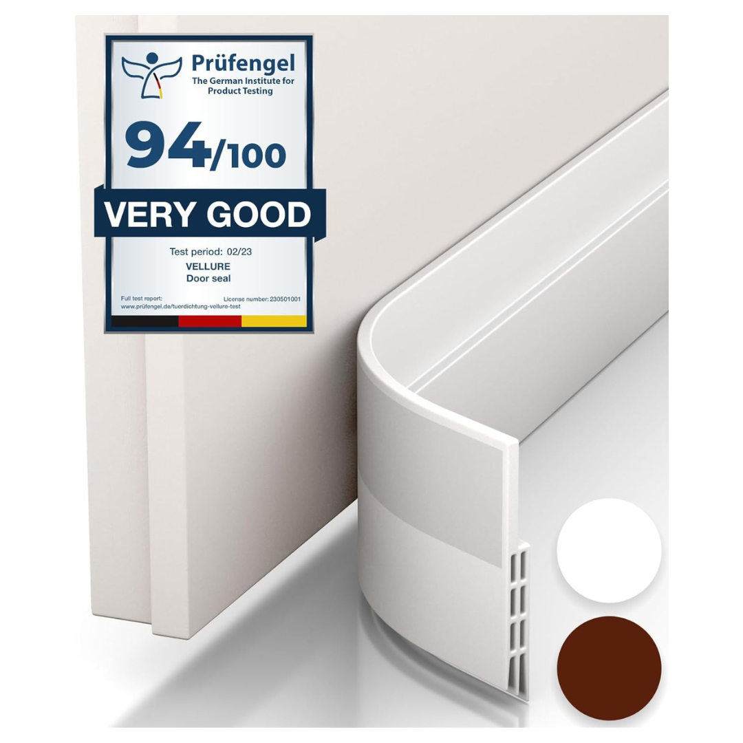39" Vellure Premium Door Draft Stopper (White Or Brown)