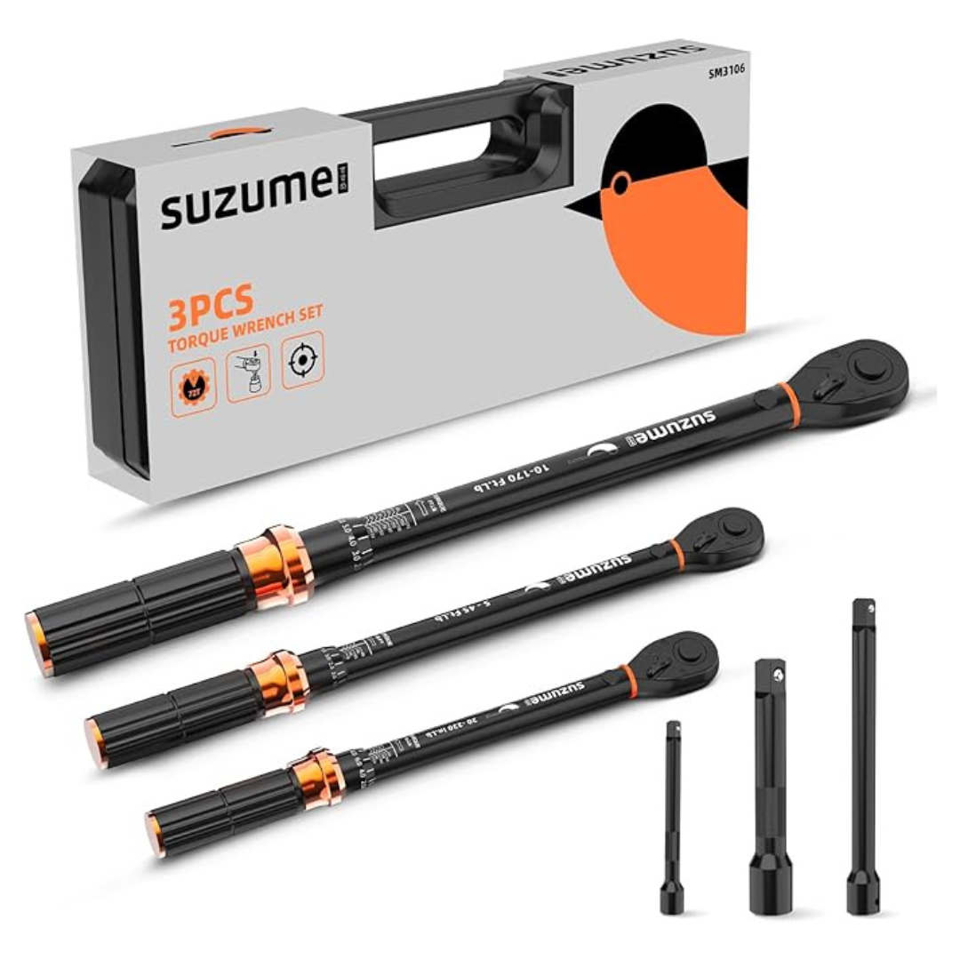 3-Piece 72 Teeth Dual-Direction Torque Wrench Set (1/4" & 3/8" & 1/2")