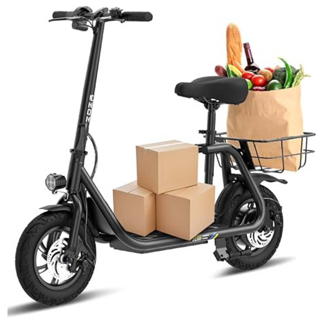 Electric Foldable Scooter with Carry Basket