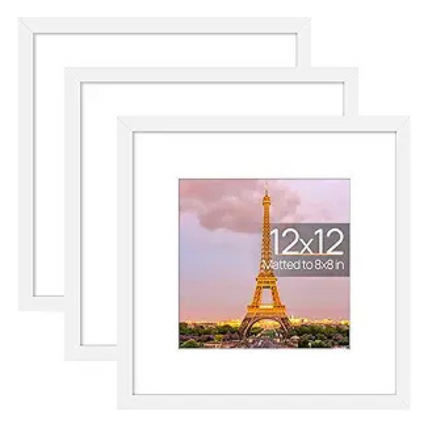 3-Pack Upsimples 12" x 12" Wall Mount Picture Frame w/ HD Glass Cover