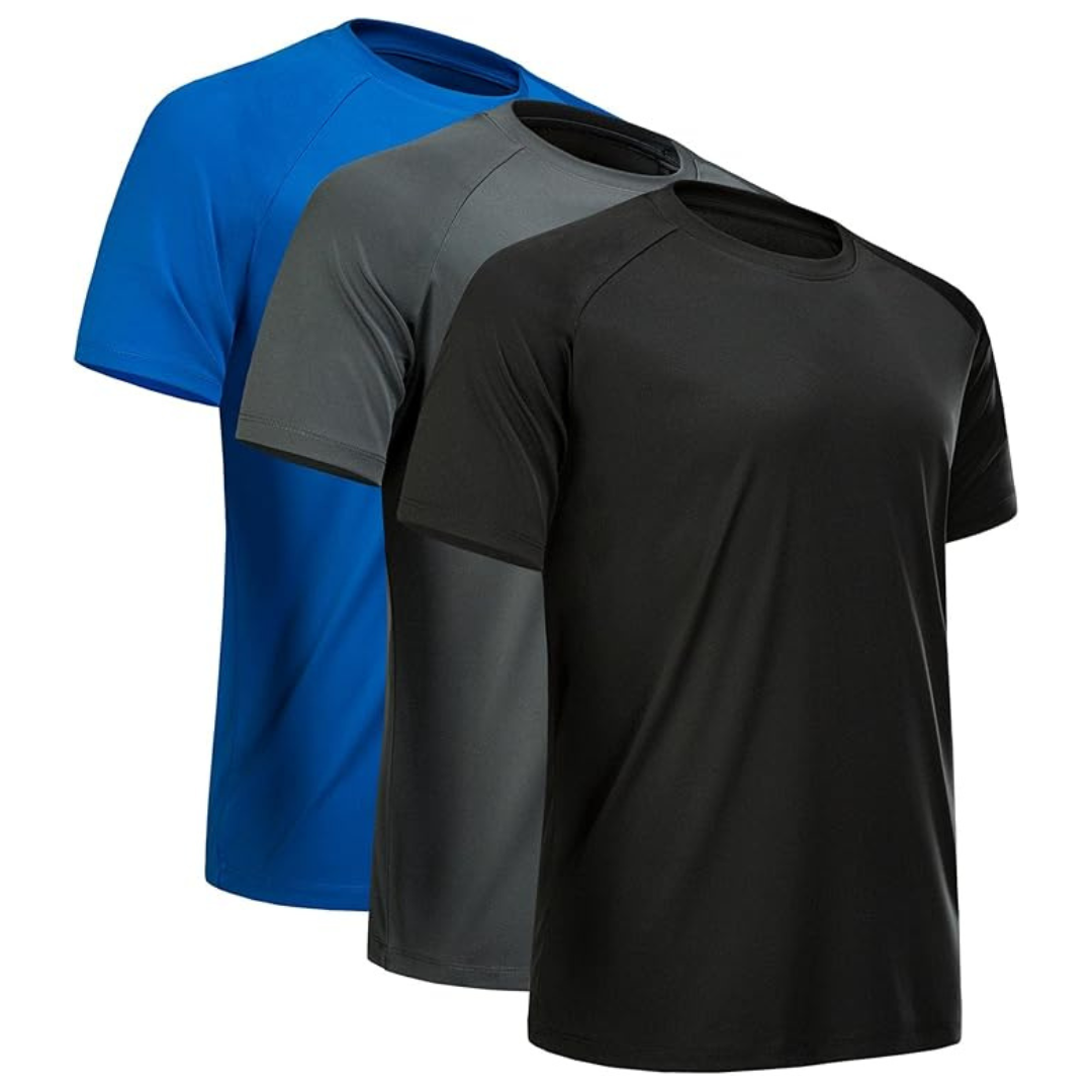3 Pack Men's Workout Quick Dry Performance Athletic Shirts