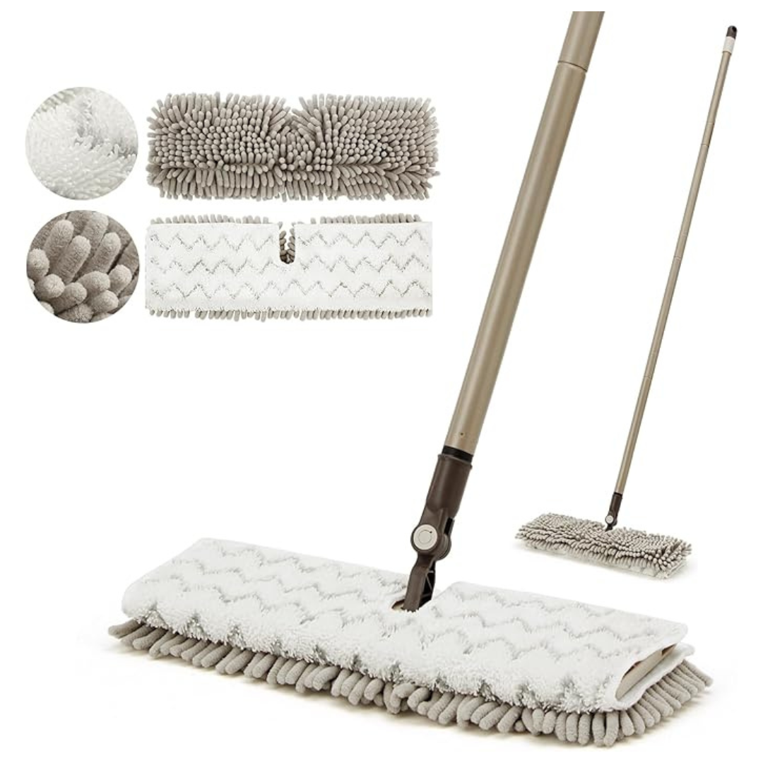 Microfiber Dual-Sided Flip Mop with 2 Washable Pads