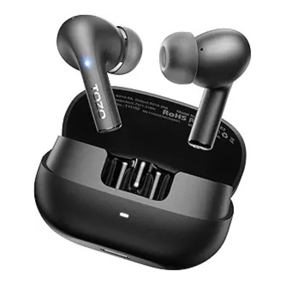 Bluetooth 5.3 Earbuds with Call Noise Cancellation (Black)