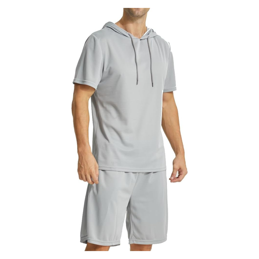 Men's 2 Piece Casual Short Athletic Tracksuit Set