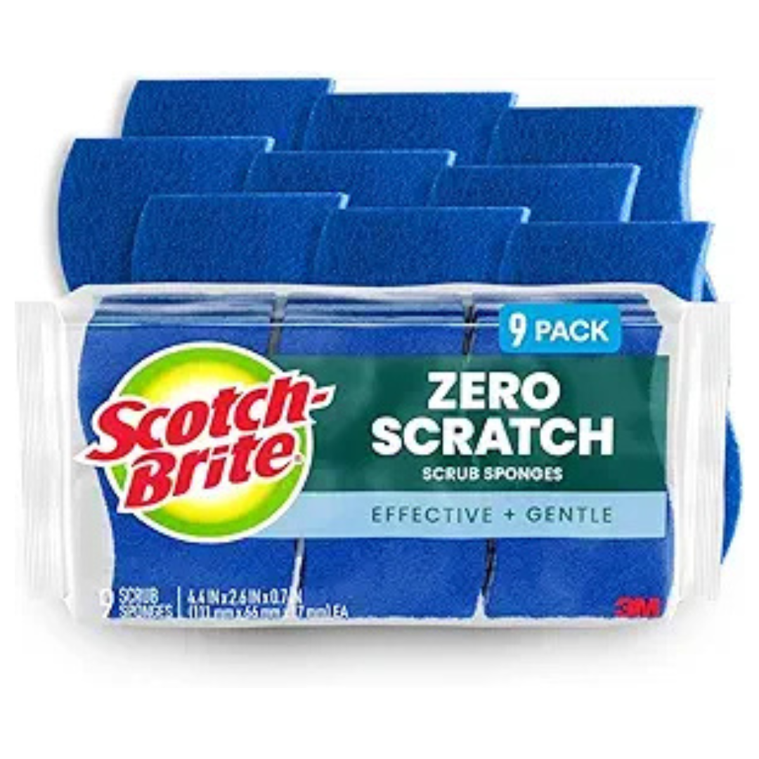 9-Pack Scotch-Brite Zero-Scratch Scrub Sponges