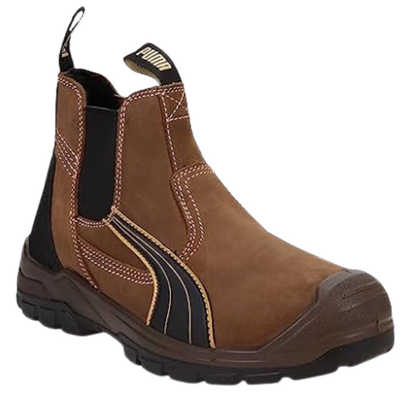 PUMA Men's Tanami Double Gore Brown Soft Toe Mid Industrial Shoes