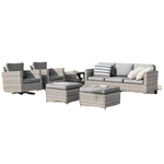 6-Piece Joyesery Gray Wicker Outdoor Seating Sofa Set