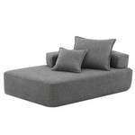 Qualler 68" Square Arm Boucle Fabric Sofa Couch