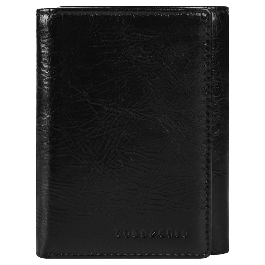 RFID Blocking Tri-Fold Genuine Leather Wallet