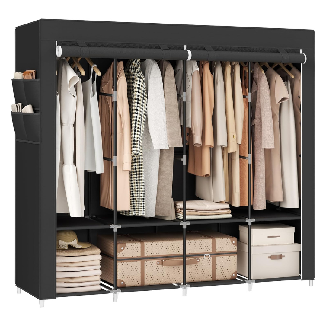 Songmics Portable Wardrobe Closet Organizer With Cover