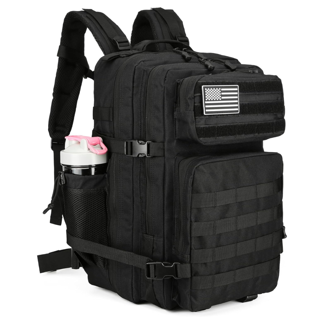 Waterproof 45L Tactical Waterproof Assault Backpack (Black)