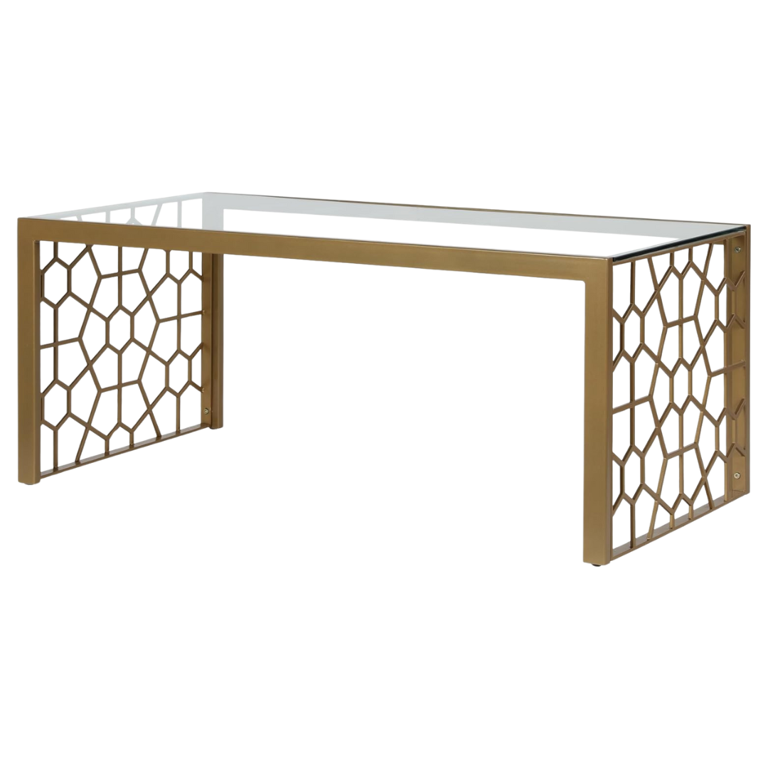 46" CosmoLiving Geometric Coffee Table With Glass Top